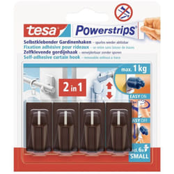 Tesa - Crochet pour rideaux Vario 58047-00002-20 marron 4 pc(s)