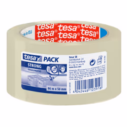 TESA Clear Strong, 66 m, Transparent, Polypropylène, Carton, 50 mm, 1 pièce(s)