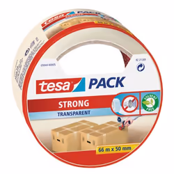 TESA Tesapack Strong, 66 m, Transparent, Papier, Fort, 50 mm, Boîte