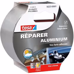 TESA Ruban de réparation Premium - 10m x 50mm - Aluminium