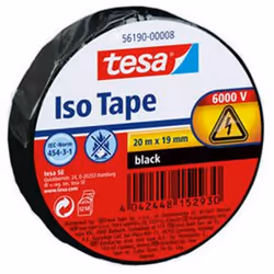 TESA 56190-00008, 20 m, Noir, 19 mm