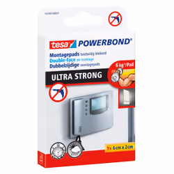 TESA Powerbond Ultra strong Pads, Adhésif double-face de montage, Blanc, 0,06 m, Intérieure et extérieure, 6 kg, 20 mm