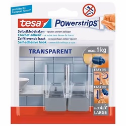 TESA 58812 Intérieure Crochet pour serviette Transparent 2 pièce(s)