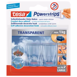 TESA 58813-00000 crochet pour rangement à usage domestique Transparent 2 pièce(s) - Vue supplémentaire 4
