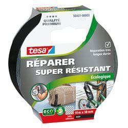 TESA Ruban de réparation Toilé Super Résistant - 10m x 38mm - Noir