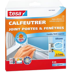 TESA Joint portes et fenêtres - Silicone - 6 m x 9 mm x 7 mm - Transparent