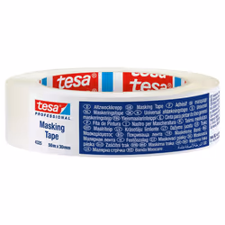 TESA 4325, Ruban de masquage pour peintre, Papier, Blanc, Vitrocéramique, mousse, Verre, Métal, Plastique, Bois, Lisse, A bas ...