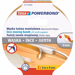 Tesa taśma dwustronna powerbond 2szt. 5m x 9mm wąskaTESA TAŚMA DWUSTRONNA POWERBOND 2szt. 5m x 9mm WĄSKA . With warranty of 3 ...