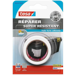 Tesa - Adhésif toilé renforcé de réparation blanc 2,75m x 19mm