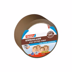 L'adhésif de fermeture cartons PVC Extra-fort. Convient à la fermeture de cartons et emballages de poids moyen à lourd. Suppo ...