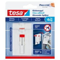 TESA 77767-00000 crochet pour rangement à usage domestique Intérieure Crochet universel Gris, Rouge, Blanc 2 pièce(s)