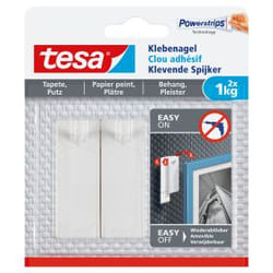 TESA 77773-00000 crochet pour rangement à usage domestique Intérieure Crochet universel Blanc 2 pièce(s)