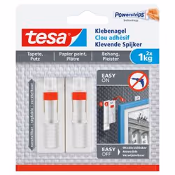 TESA 77774-00000, Intérieure, Crochet universel, Blanc, Bande adhésive, 1 kg, Plâtre