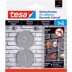 Vis adhésive tesa pour maçonnerie et pierre, capacité de charge 5 kg, carrée, 2 pièces Caractéristiques du produit: Vis adhés ...
