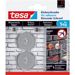 Tesa - Vis adhésive pour maçonnerie et pierre, capacité de charge 5 kg, carrée, 2 pièces