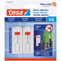 Clous adhésifs jusqu'à 3kg tuile 77764 tesa . . . Poids : 0,032Kg Indice de Protection IP : IP20 Certification : CE Garantie  ...