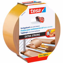 tesa ruban de pose adhésif extra fort - ruban adhésif double face pour la pose de moquette et revêtement PVC - adhésif double ...