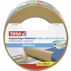 Tesa - ruban adhésif double face universel - ruban adhésif polyvalent pour l'emballage, la décoration et les tapis ou pour l'artisanat - 25 m x 50 mm