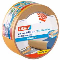 TESA 56172-00005-12, Adhésif double-face, Blanc, 25 m, Intérieure, Polypropylène, 50 mm