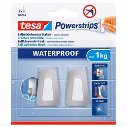 TESA 59783-00000, Intérieure, Crochet pour serviette, Blanc, Métal, Plastique, Bande adhésive, 1 kg