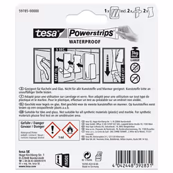 TESA 59785-00000 crochet pour rangement à usage domestique Intérieure Crochet pour serviette Acier inoxydable, Blanc 1 pièce(s)