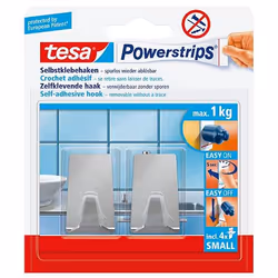 TESA 57066-00000 crochet pour rangement à usage domestique Intérieure Crochet pour serviette Métallique 2 pièce(s)