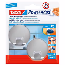 TESA 57044-00000 crochet pour rangement à usage domestique Intérieure Crochet pour serviette Métallique 2 pièce(s)