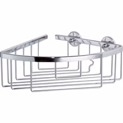 tesa Aluxx Panier d'angle pour douche , sans perҫage, adhésif, inoxydable, résistant à l'humidité, 9,2cm x 19,2cm x 20,0cm Ca ...
