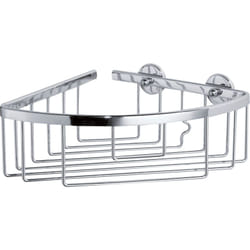 Tesa - Aluxx Panier d'angle pour douche , sans perҫage, adhésif, inoxydable, résistant à l'humidité, 9,2cm x 19,2cm x 20,0cm