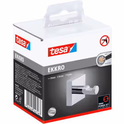 tesa Ekkro Crochet serviettes, finition brillante métal chromé, adhésif, 39mm x 39mm x 52mm Caractéristiques du produit: Tesa ...