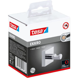 Tesa - Ekkro Crochet serviettes, finition brillante métal chromé, adhésif, 39mm x 39mm x 52mm