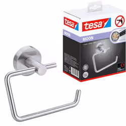 tesa Moon porte rouleau wc, acier inoxydable, adhésif, 105mm x 138mm x 50mm Caractéristiques du produit: tesa® Moon porte rou ...