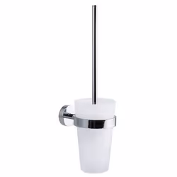 TESA Smooz, Support et brosse pour toilettes, Argent, Blanc, Métal, Nylon, Classique, Anneau de suspension