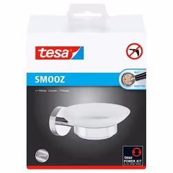 TESA Smooz porte-savon Argent, Blanc