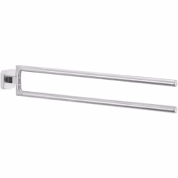 tesa ESTEETIC Porte-serviettes de salle de bain, 2 bras et pivotant, chromé - antirouille, pour montage mural sans perçage, s ...
