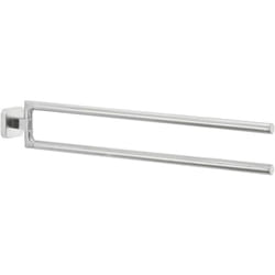 Tesa - esteetic Porte-serviettes de salle de bain, 2 bras et pivotant, chromé - antirouille, pour montage mural sans perçage, solution adhésive