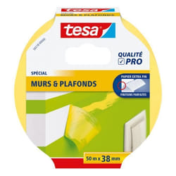 Adhésif de Masquage Murs & Plafonds - TESA - 50m x 38mm - Jaune