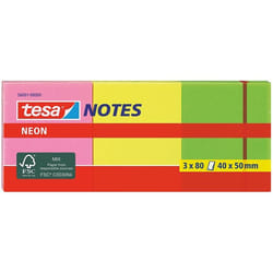 TESA 56001 Post-it Rectangle Vert, Rose, Jaune 80 feuilles Auto-adhésif