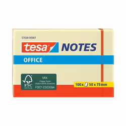 TESA 57656, Rectangle, Jaune, 50 mm, 75 mm, 100 feuilles