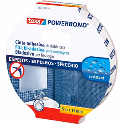 Description du produit tesa Powerbond® MIRROR est le ruban de montage solide, idéal pour suspendre des miroirs et autres obje ...