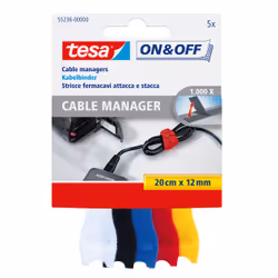 TESA On & Off, Noir, Bleu, Rouge, Blanc, Jaune, 200 mm, 12 mm, 5 pièce(s)
