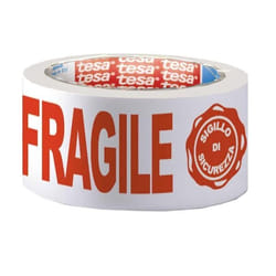 TESA Nastro da imballo in PP stampato "FRAGILE" 66 m
