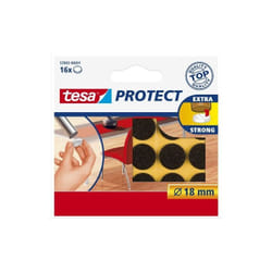 Tesa - feutre antiglisse/anti-rayures, marron, diamètre: 18 mmautocollant, contenu: 16 feutres anti-rayures, dans une boîte plia