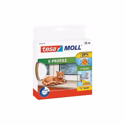 TESAMOLL JOINT D'ÉTANCHÉITÉ EN CAOUTCHOUC AUTO-ADHÉSIF POUR ISOLATION DES FENÊTRES ET PORTES BLANC 25 M X 9 MM