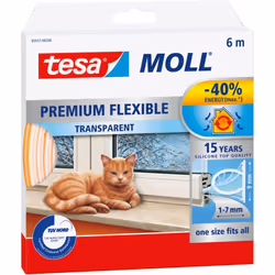 tesamoll Premium Flexible - Joint silicone autocollant pour isoler les interstices des fenêtres et des portes - Transparent - ...