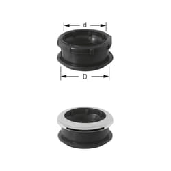 ASW - Stedo Mület Trumpf wc connecteur 170147 pour tuyau de rinçage, ø 55 mm, tuyau 45 mm, noir