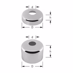 ASW Rosette de coq Stedo 351454 Laiton chromé, 2000 " x 15mm