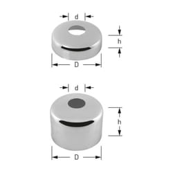 ASW - Rosace de robinet Stedo 351454 laiton chromé, 2000 " x 15 mm