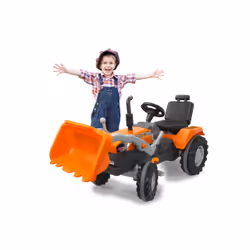 Jamara Pedal Power Drag with front loader, 3 an(s), 4 roue(s), Noir, Orange