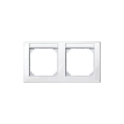 471219 plaques de finition m-smart, 2 postes étiquetés, montage horizontale, blanc brillant - Merten